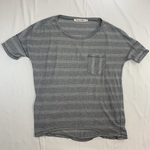 Women’s Anthropologie Michael Stars Grey Striped Pocket Shirt Size / OS - Picture 1 of 7